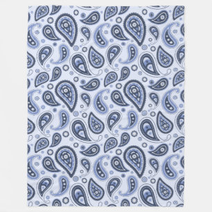 Cobertor De Velo Padrão Paisley Azul