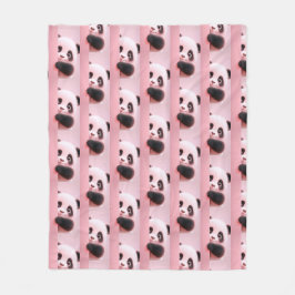 Cobertor De Velo Padrão Panda Rosa