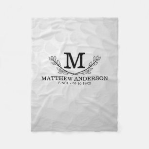 Cobertor De Velo Padrão Personalizado da Bola de Golfe Nome Monogr