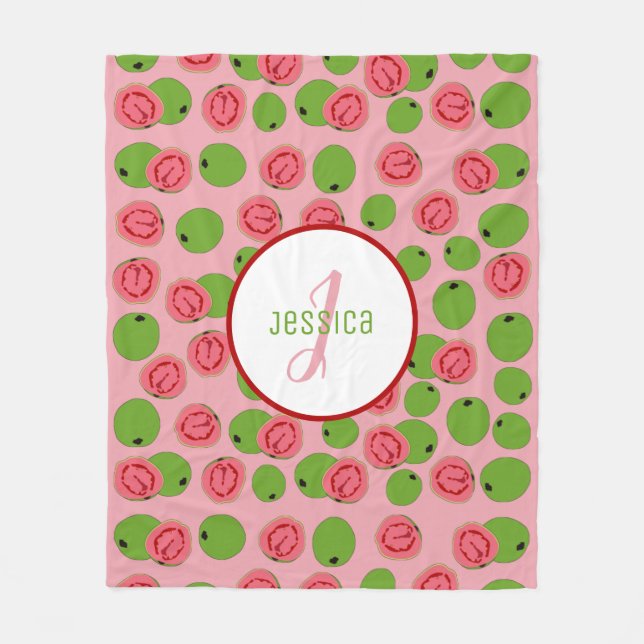 Cobertor De Velo Padrão Personalizado de Fruta do Guava (Frente)