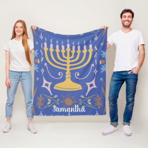Cobertor De Velo Padrão personalizado de Hanukkah