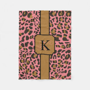 Cobertor De Velo Padrão Personalizado de Impressão Animal Leopard J