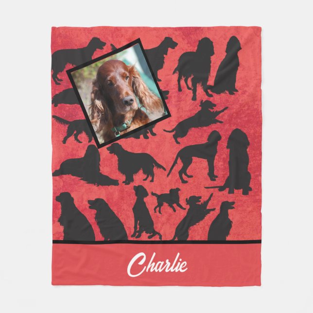 Cobertor De Velo Padrão personalizado do Irish Setter (Frente)