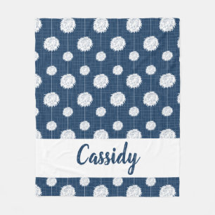 Cobertor De Velo Padrão Pom Pom Do Cheerleader Azul Do marinho