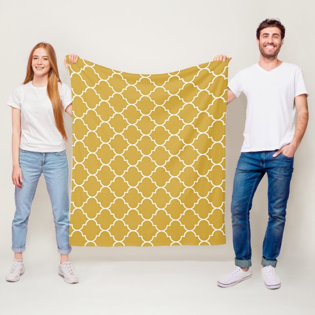 Cobertor De Velo Padrão Quatrefoil Dourado (In Situ)