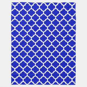 Cobertor De Velo Padrão Real Azul Branco Quatrefoil Marroquino #5
