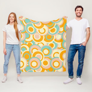 Cobertor De Velo Padrão retrô colorido em tons pastéis de laranja