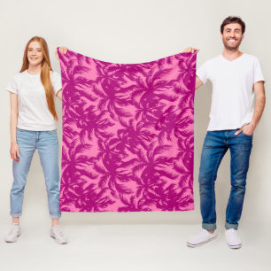 Cobertor De Velo Padrão rosa brilhante Palm
