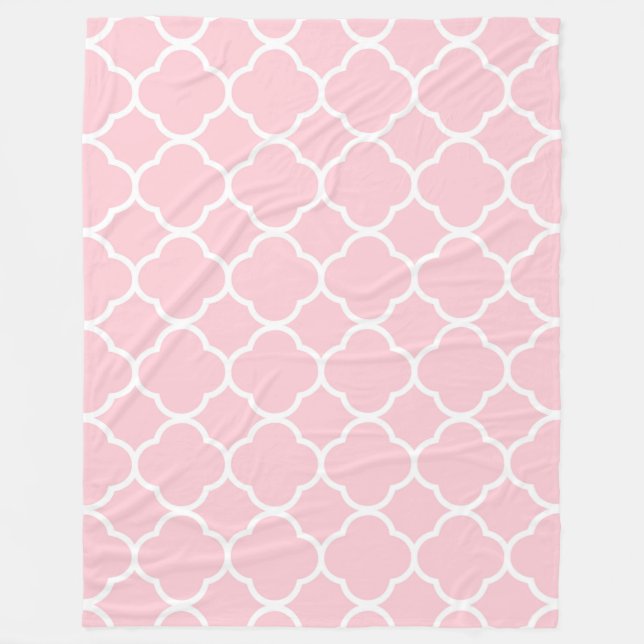Cobertor De Velo Padrão rosa e branco (Frente)