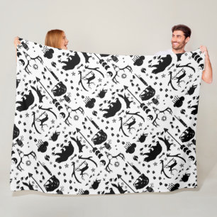 Cobertor De Velo Padrão Rustic Black Owl Carrinho Raposo Raposo