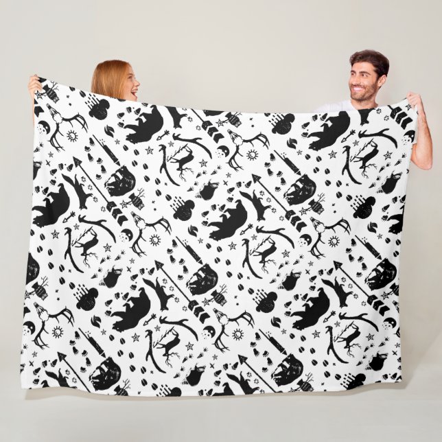 Cobertor De Velo Padrão Rustic Black Owl Carrinho Raposo Raposo (In Situ)