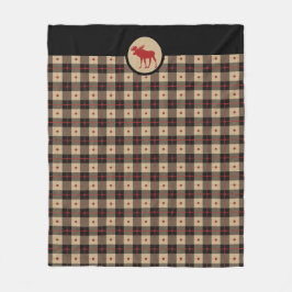 Cobertor De Velo Padrão Rustic Red Black Buffalo Xadrez Moose