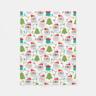 Cobertor De Velo Padrão Santa Clauses