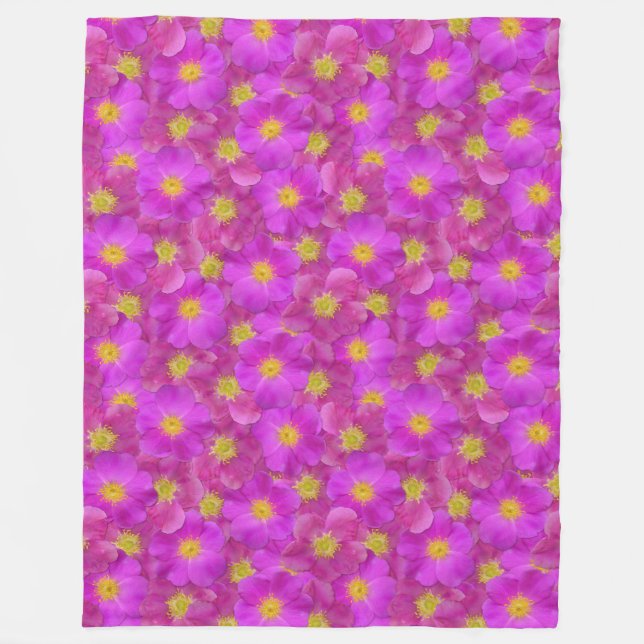 Cobertor De Velo Padrão Selvagem de Rosa (Frente)