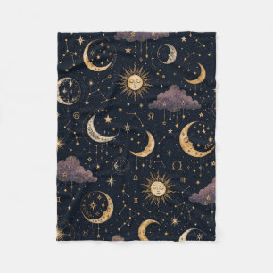 Cobertor De Velo Padrão Sem Costura Boho Astronomia Lua & Estrelas