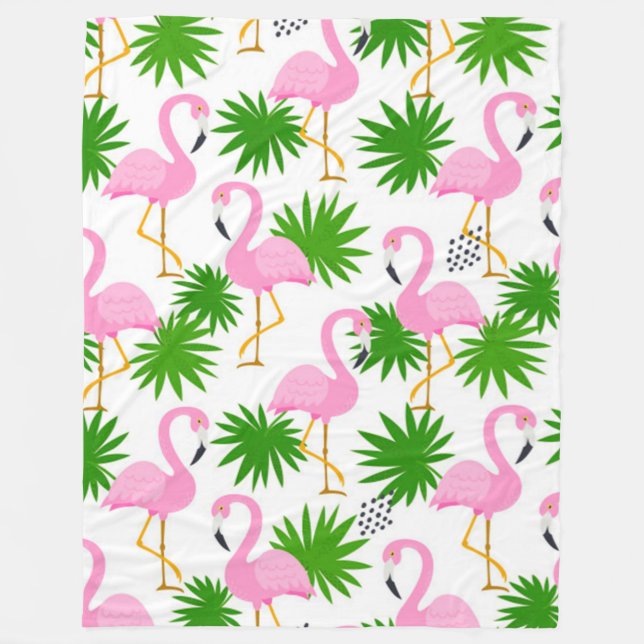Cobertor De Velo padrão sem costura com flamingos agudos (Frente)