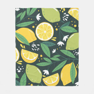 Cobertor De Velo Padrão sem costura com limões. Abstrato de arte im