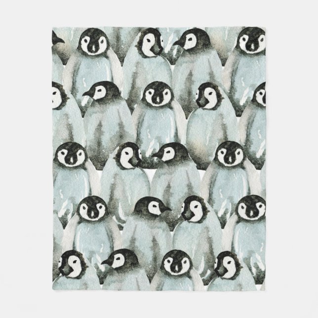 Cobertor De Velo Padrão sem costura com pinguins bonitos (Frente)
