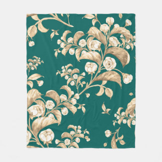 Cobertor De Velo Padrão sem costura de aquarelas de ramos em floraç