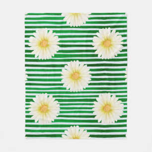 Cobertor De Velo Padrão sem costura de aquarelas e faixas verdes, 