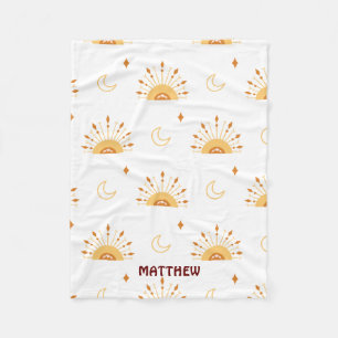 Cobertor De Velo Padrão sem costura de Boho Amarelo-Celestial