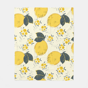 Cobertor De Velo Padrão sem costura de citrinos com limão amarelo