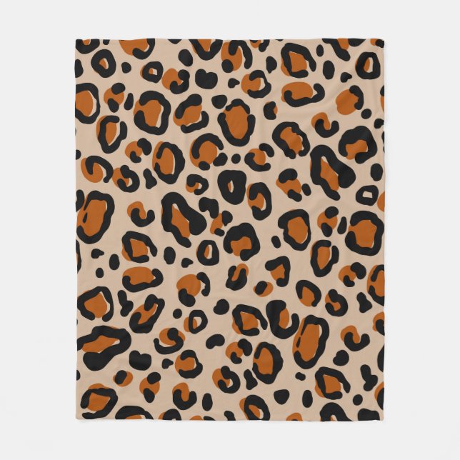 Cobertor De Velo Padrão sem costura de peles de leopardo (Frente)