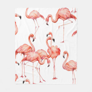 Cobertor De Velo Padrão sem costura de Watercolor flamingo. Mão p