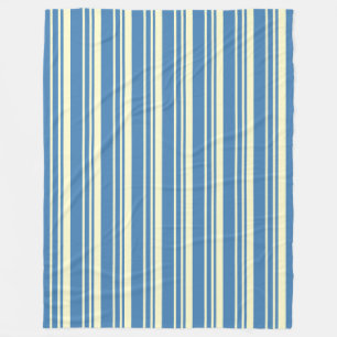 Cobertor De Velo Padrão Simples Azul e Creme Vertical Striped