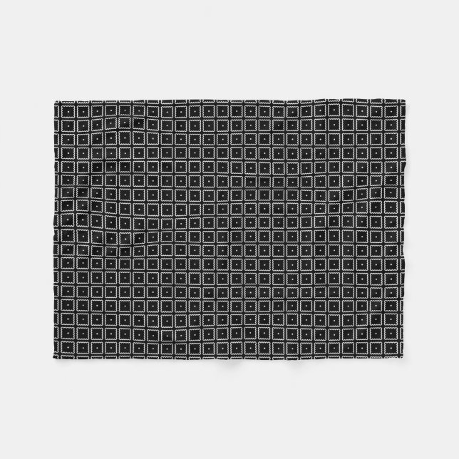 Cobertor De Velo Padrão Simples Elegante preto branco preto (Frente (Horizontal))