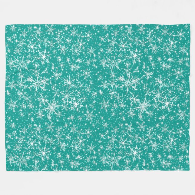 Cobertor De Velo Padrão Snowflake Sparkle Sem Costura (Frente (Horizontal))