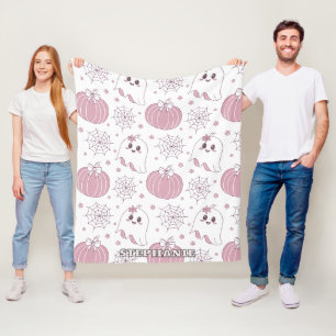 Cobertor De Velo Padrão Soft Goth Pastel de Halloween
