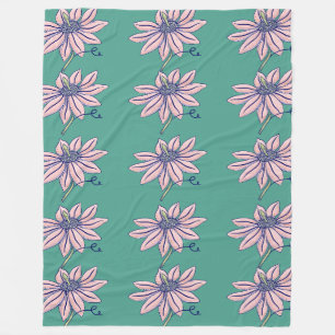Cobertor De Velo Padrão Teal do Coneflower Rosa