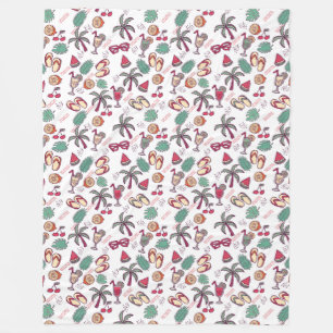 Cobertor De Velo Padrão temático de férias de praia tropical colori