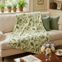 Padrão Toile Botânico Vintage Verde