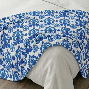 Cobertor De Velo Padrão Toile Francês Azul