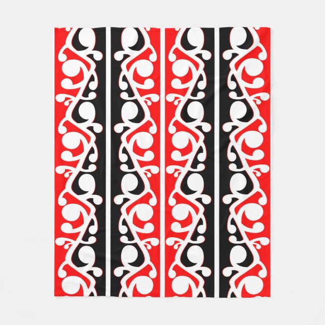 Cobertor De Velo Padrão Tradicional Maori Kowhaiwhai (Frente)