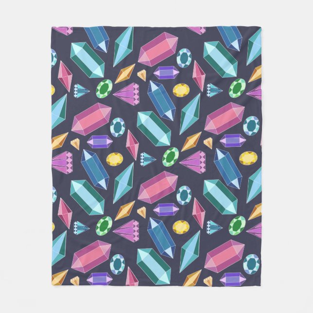 Cobertor De Velo Padrão Trendy Rainbow Gems (Frente)