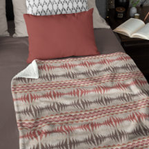 Padrão Tribal Bege Taupe Vermelho Marrom Escuro
