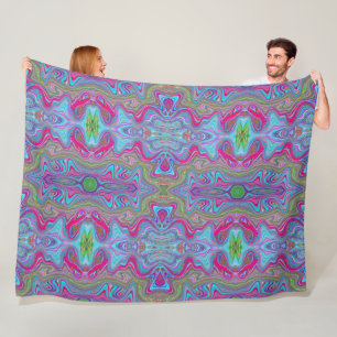 Cobertor De Velo Padrão Trippy Multicolorido Azul Céu Ondulado