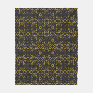 Cobertor De Velo Padrão Único Preto Dourado Marrom Abstrato