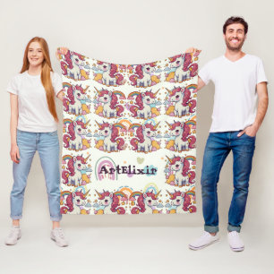 Cobertor De Velo Padrão Unicorns & Rainbows