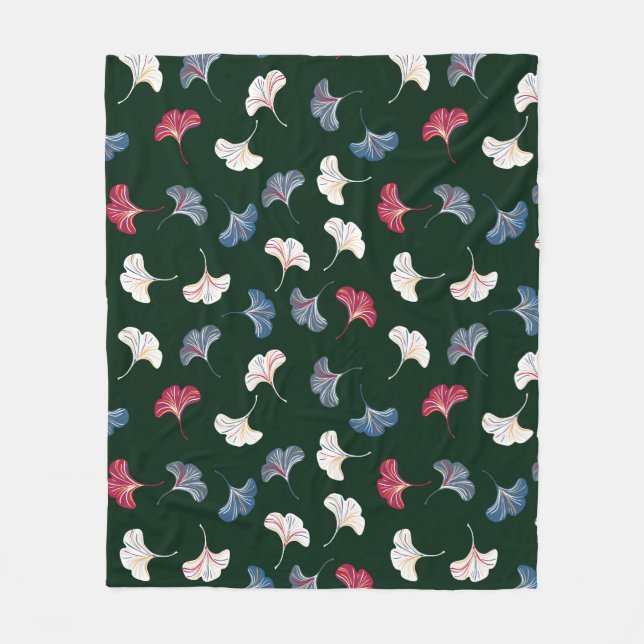 Cobertor De Velo Padrão uniforme à distância com folhas de ginkgo  (Frente)