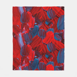 Cobertor De Velo padrão uniforme de abstrato em cor vermelha e azu