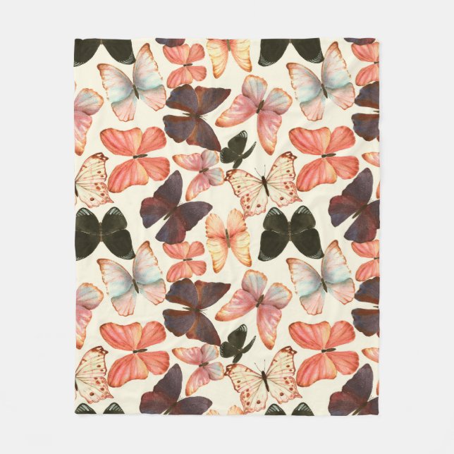 Cobertor De Velo Padrão uniforme de aquarela desenhada à mão com co (Frente)