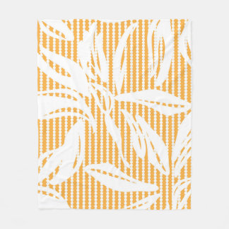 Cobertor De Velo Padrão uniforme Floral Laranja com fundo estriado