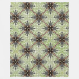 Cobertor De Velo Padrão Verde, Cinza, Bronze, Flor Branco Vintage