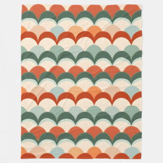 Cobertor De Velo Padrão Verde,Creme e Laranja Escalonado