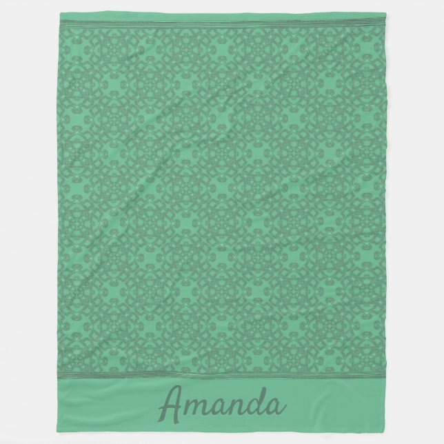 Cobertor De Velo Padrão verde-menta personalizado (Frente)