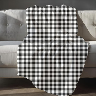 Cobertor De Velo Padrão Verificado De Gingham Branco E Preto Clás